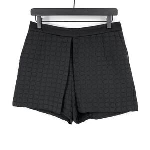 SANDRO Quilted Textured Pleated Shorts Black 38 (6/M)